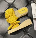 Platform Woman Slippers With Bow Sandals Easy Wears Shoes for Women Vip New Collection Designer Luxury Stylish Slides Wholesale