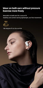 Handsfree Headset Bluetooth Noise Canceling Sports Waterproof Compatible HiFi Stereo Ear Hook Wireless Single Earphone Driving