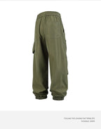 Men's outfit pants are versatile, trendy, loose, straight-leg outdoor work pants and trendy brand tight-fitting windbreakers