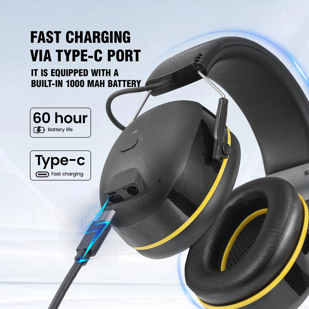 Electronic Headphone 5.0 Bluetooth Earmuffs Hearing Protection Headphones for Music Safety Noise Reduction shooting earmuffs
