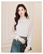 Women Blouse Shirt New Long Sleeve Ruffled Collar Elegant Embroidery Blouse Shirt Women Tops Blouses Shirts Blusas Camisas Q770