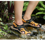 Men's Comfortable Beach Sandals Handmade Genuine Men's Shoes Fashion Men‘s Sneakers Sale Summer Men's Sandals Outdoor Non-slip