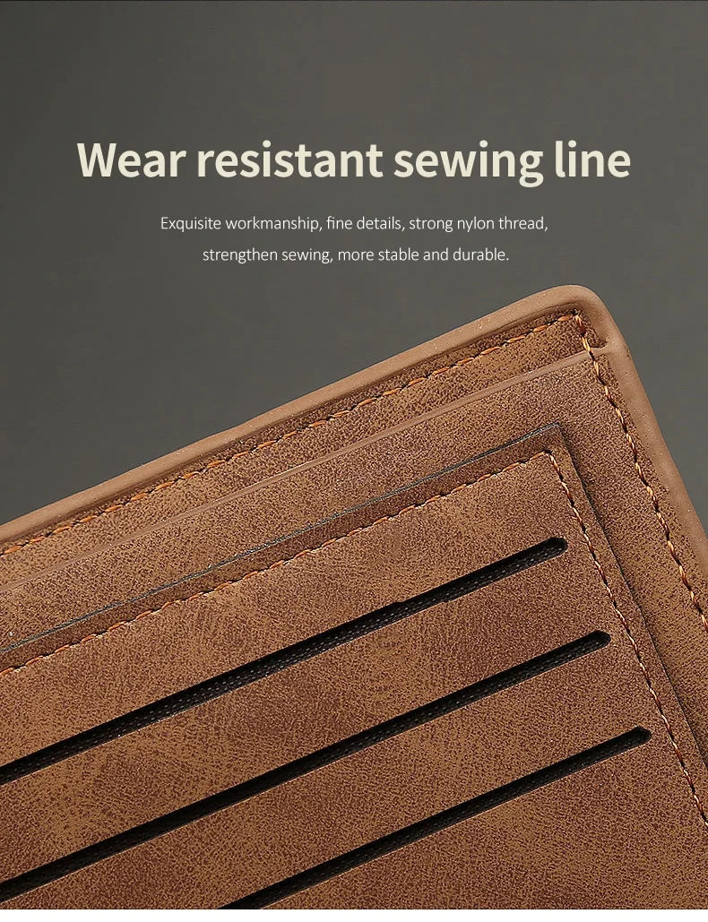 New Business Men Wallets Small Money Purses Wallets New Design Dollar Price Top Men Thin Wallet with Coin Bag Zipper Wallet