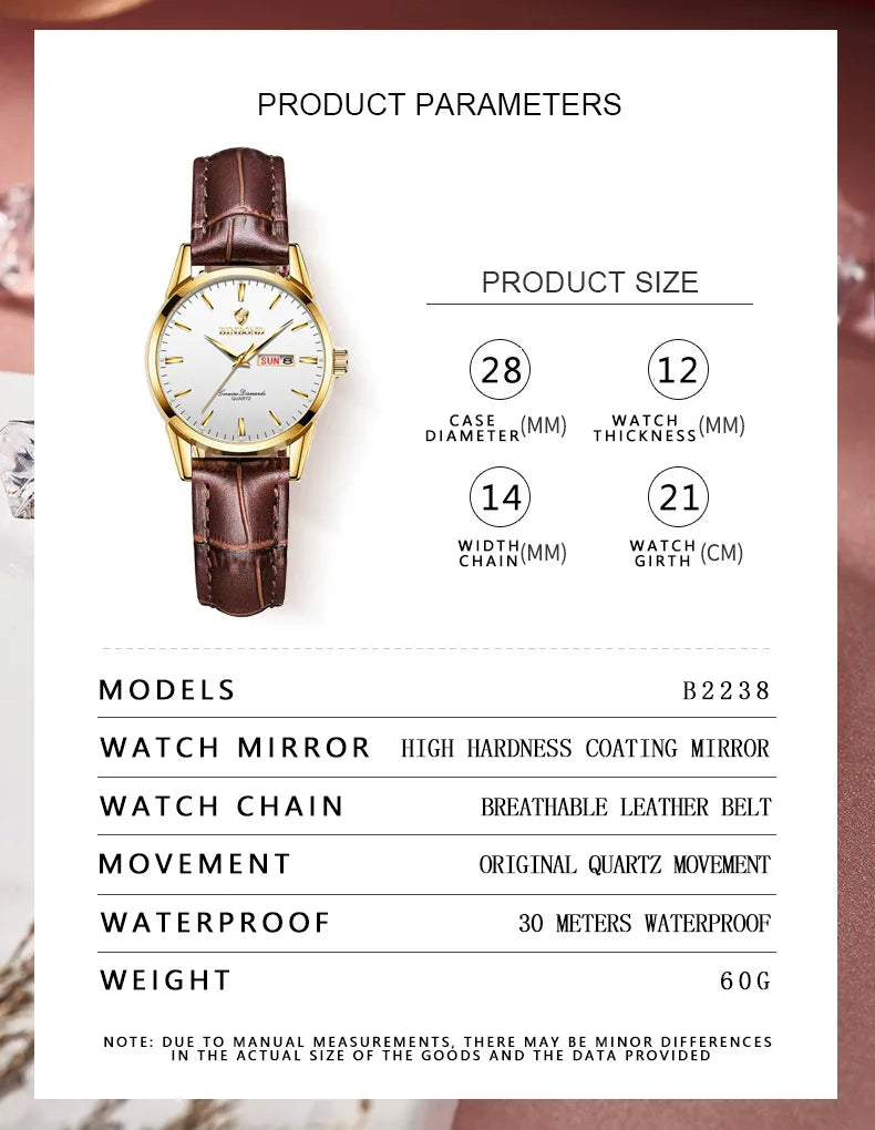 Man Watch Top Luxury Brand Couple Watch For Women Men Waterproof Clock Male Calendar Quartz Wrist Watches Leather Strap Ladies