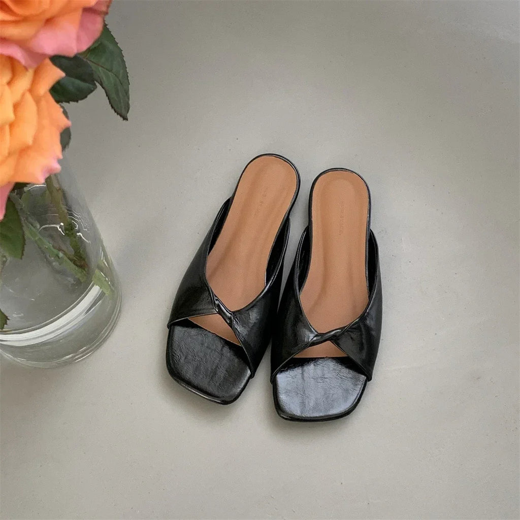 Flats Slippers Women Open Toe Sandals Summer Flip Flops Casual Shoes 2025 Trend Dress Party Shoes Woman Slides Designer