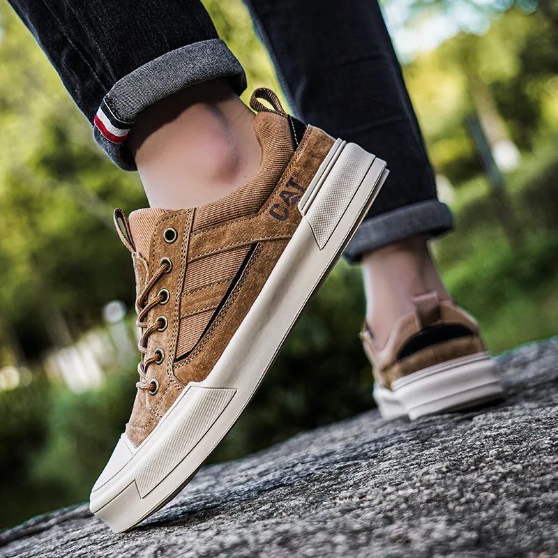 New Shoes for Men Casual Male Sneakers Platform New Men's Casual Leather Shoes Business or Casual Thick-bottom Wear-resistant