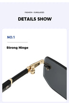 Trendy Rimless Sunglasses for Men Women Fashion Frameless Rectangle Sun Glasses Retro Shades Summer Traveling Eyewear UV400