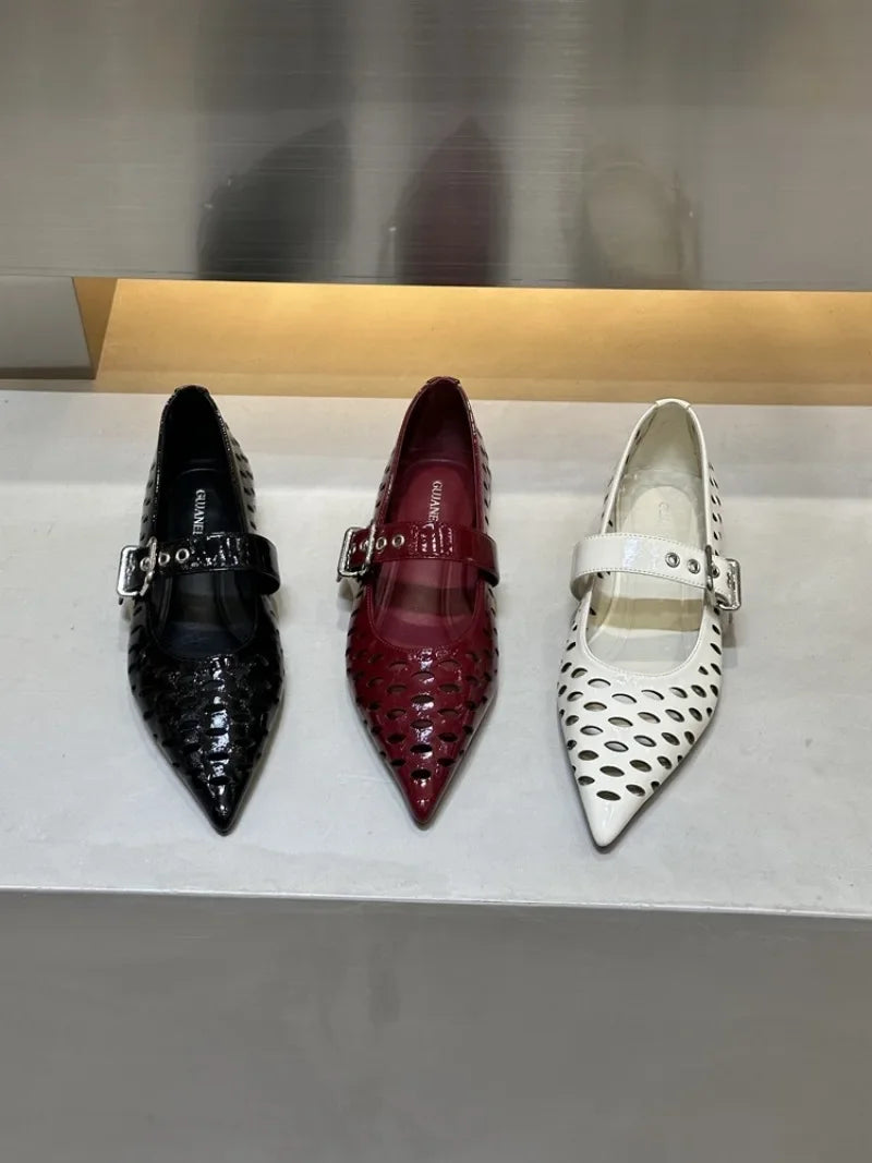 Women Sandals Pointed Toe  Flats Hollow Loafers Shoes Fashion Elegant Summer Woman Shoes Brand Casual Cozy Женские Сандалии