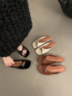 Flats Slippers Women Open Toe Sandals Summer Flip Flops Casual Shoes 2025 Trend Dress Party Shoes Woman Slides Designer