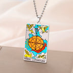 Dawapara 22 Styles Tarot Card Good Luck Amulet Necklace Sun Moon UV Colorful Pendant Stainless Steel Spiritual Jewelry