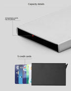 Portable Bank Card Box Anti-theft Brush ID Credit Card Box Simple Business Card Box Aluminum Alloy Card Box Metal Wallets Pocket