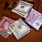 Men's Wallets with 100 US Dollar Pattern Wallet Male Canvas Walet Photo Card HolderFashion Large Capacity Wallet Purse Bag