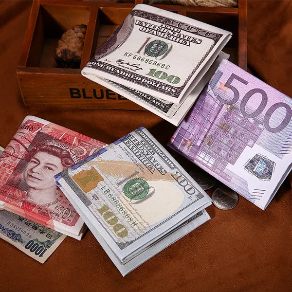 Men's Wallets with 100 US Dollar Pattern Wallet Male Canvas Walet Photo Card HolderFashion Large Capacity Wallet Purse Bag