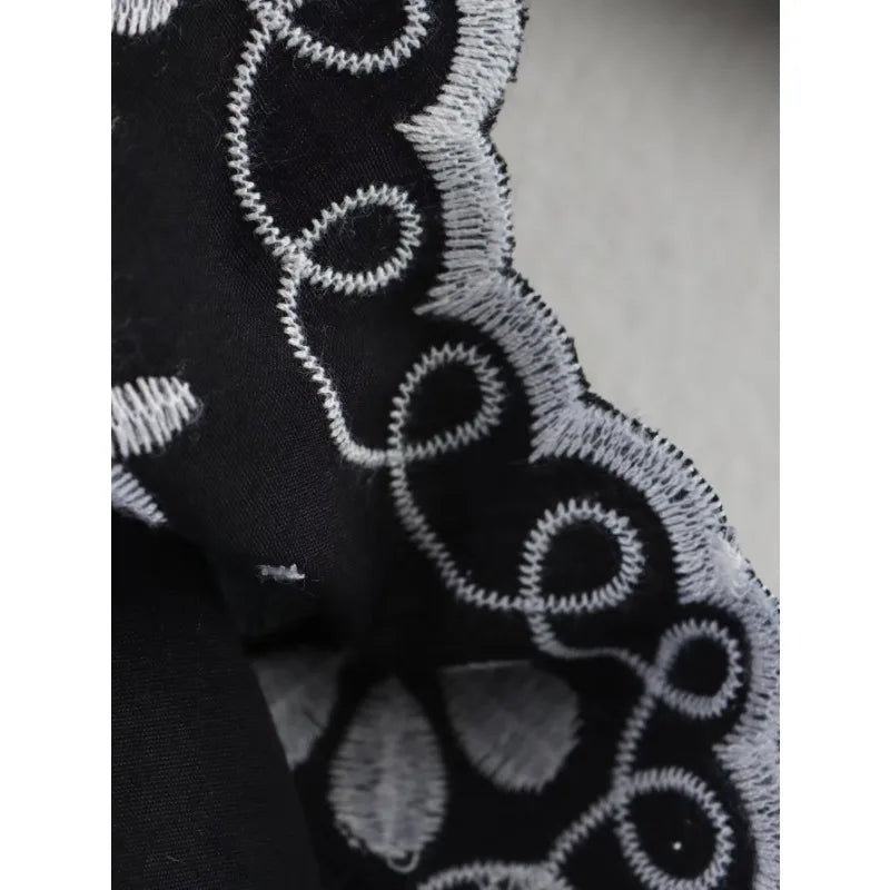 Embroidered Blouse Top Boho Chic Hawaiian Summer Vintage Ruffle Crop Shirts Female Elegant Women's Shirt Tops Woman 2025