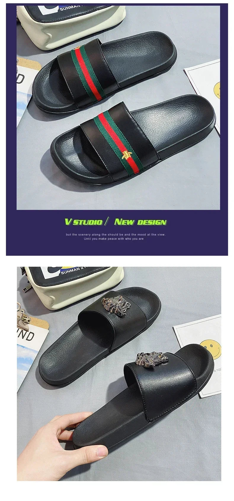 Slippers for Men Ultra Soft Slides Sandals Men Casual Summer Brand Non-slip Wear-resistant Indoor Outdoor Man Summer Slippers