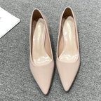 New Women's Shoes On Heels Elegant Medium High Heeled Ladies Pointed Toe 5cm Fashion Pumps For Woman Office Black Pink Red