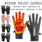 Winter Gloves for Women, Fleece-Lined, Windproof, Cold-Proof, Warm, Touchscreen-Compatible, Non-Slip, for Driving, Riding Motorcycles, Outdoor, Men's Gloves