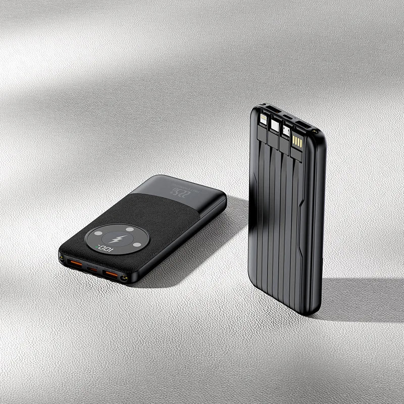 10000mAh Power Bank with Leather Strap and Fast Charging Cable Certified By 3C