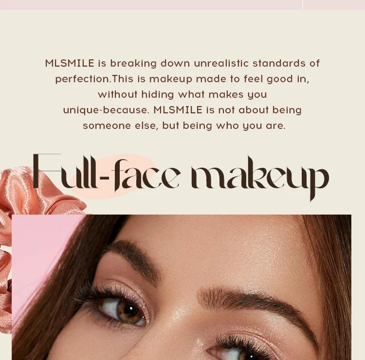 Makeup Kit With Organize Case Lipstick Contour Highlight Liquid Eyeshadow Lip Mud Eyebrow Pencil Mascara Women Cosmetics Set