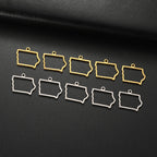 EUEAVAN 10pcs United States New York Washington State Map Pendant for Necklace Stainless Steel Charm DIY Jewelry Making Supplies