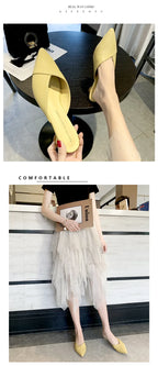 Women's Elegant Mules Woman Casual Slippers 2021 Ladies Low Heels Fashion Female Pointed Toe Shoes Women Candy Colors Footwear