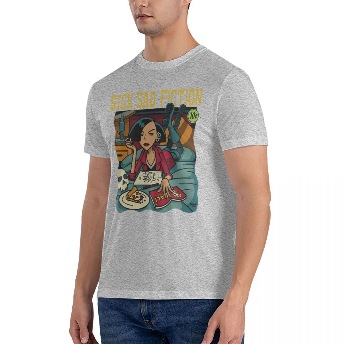 Men Shirt New Darias Pulp Fiction Short Sleeve Mens Crew Neck TShirt Oversized Tops Clothing Sleeve Tees Gift Idea T-Shirt