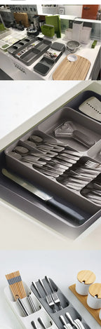 Kitchen Drawer Knife And Fork Partition Storage Box Tray Tableware Spoon Box Soup Spoon Chopsticks Separation Household Shelving