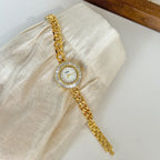 Women's Watches 2025 Luxury Elegant Ladies Wrist Watch Gold Rhinestone Quartz Wristwatch Vintage Female Small Clock reloj mujer