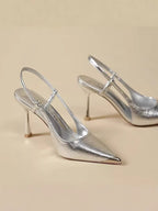 Women High Heels Sandals Pointed Toe Shoes Sexy Slingback Woman Slippers Summer 2025 Trend Designer Dress Pumps Sandalias Mujer