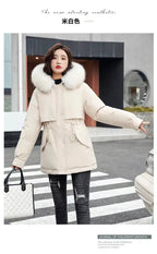 Winter Coat 2025 New Women's Thick Cotton Jacket Women's Medium long Korean version Fur collar Coat Female Warm Parka Overcoat