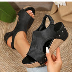 Women's Sandals High Heels Sandals With Wedges Shoes Woman Platform Sandals Summer Peep Toe Heeled Slippers Sandalias De Mujer