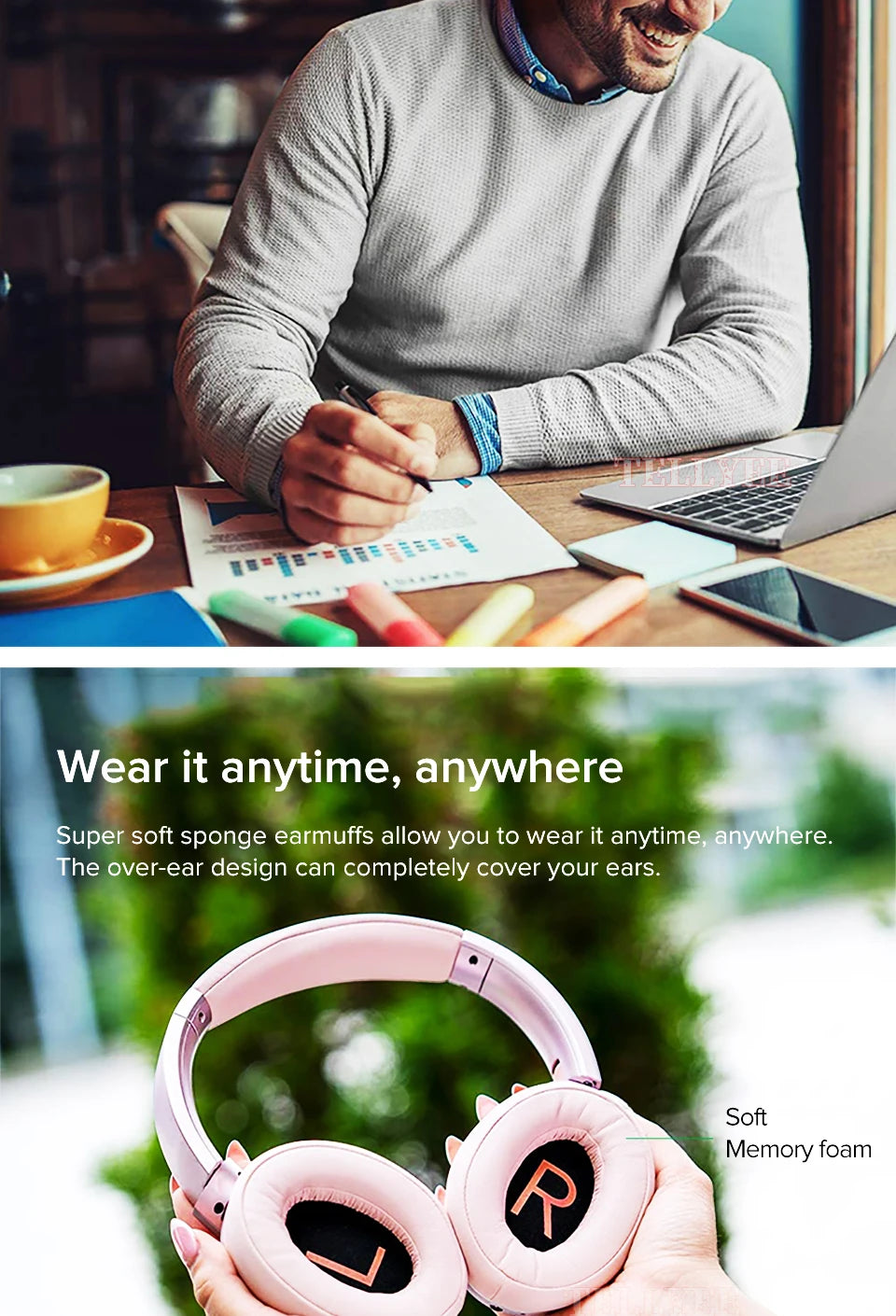 Wireless Bluetooth headphones noise-cancelling stereo 5.3 headphones high-quality wireless headphones HIFi sound effects