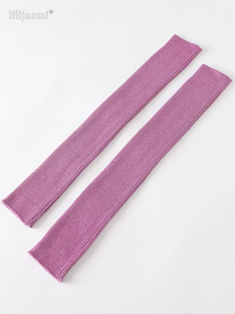 Autumn Winter 40 50 60CM Women's Wool Arm Warmers Knitted Woolen Arm Sleeve Solid Fine Long Knitted Fingerless Gloves Wholesale