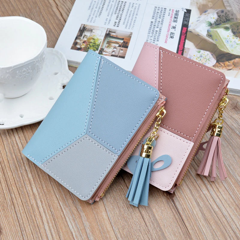 Fashion Wallets Coin Purse Lady Short Purses Portable Clutch Small Handbags Women Cards Holder PU Leather Foldable Money Bags