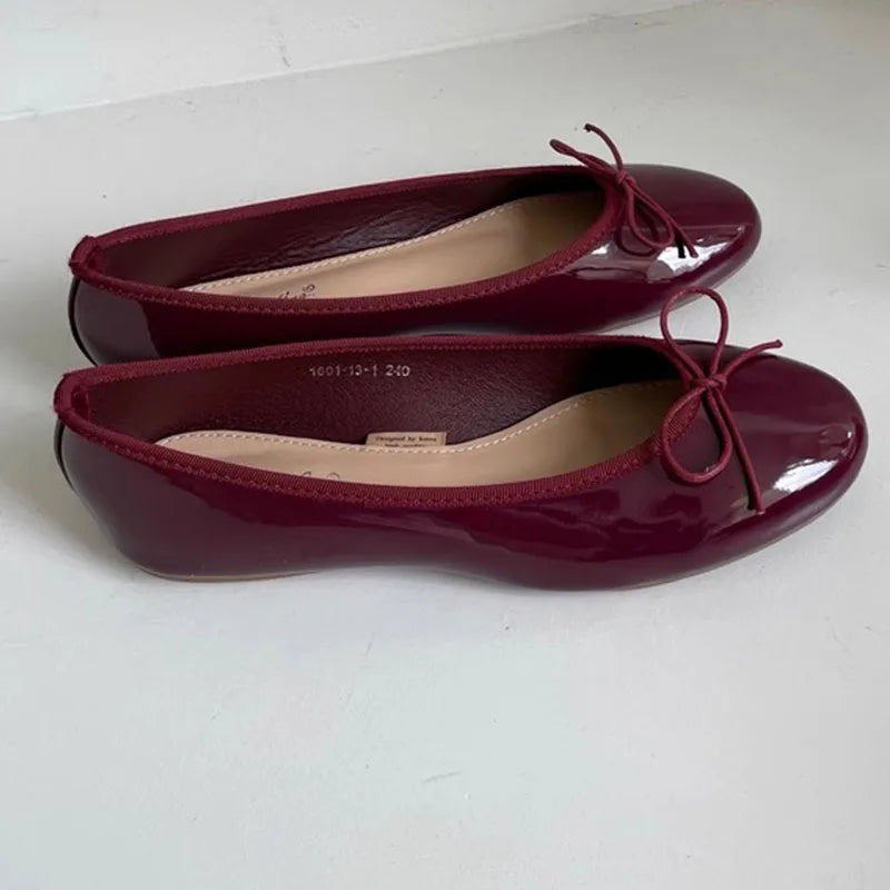 Shallow Female Soft Round Toe Ladies Flats With Shoes Slides Footwear Fashion Butterfly-Knot Women Ballet Flats Dance Shoes