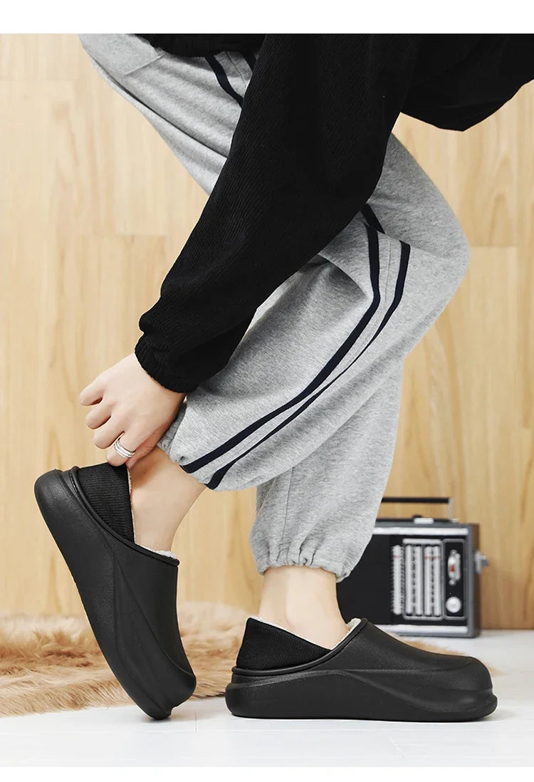 2025 New Men's Slippers - Warm, Thick Soles, Anti-Slip Design, Extra Soft and Comfortable, Wear-resistant Indoor Shoes