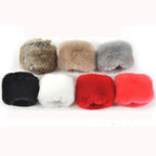 Women Winter Warm Faux Fur Cuff Arm Warmer Soft Elastic Wrist Slap On Cuffs Lady Bracelet Fur Wristband Gloves Sleeves Accessory