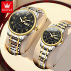 OLEVS 2891 Couple Watches Digital Dial High Quality Stainless steel Wristwatch for Men Women