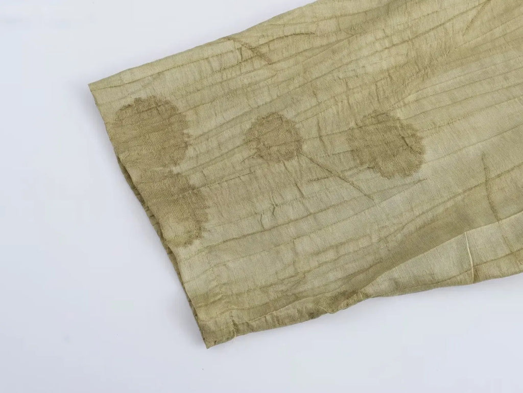 Women Print Long Pants Sets For Women Lapel Half Sleeve Single Breasted Shirts + High Waist Lace-Up Wide Leg Pants