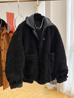 Winter 2025 New Jackets Women Loose Thick Short Cotton-padded Coat Ladies Solid Color Lamb Wool Warm Parkas Fashion