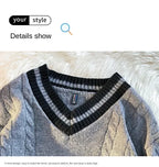 Autumn and Winter New 2024 Men's Casual Fashion Simple V-neck Loose Warm Sweater Men's Home Decoration Casua