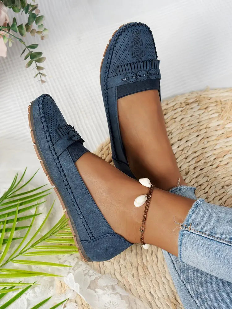 Women Flats Fashion Breathable Women Casual Shoes Slip On Flat Shoes Walking Sneakers Women Shoe Retro Shoes Female Plus Size