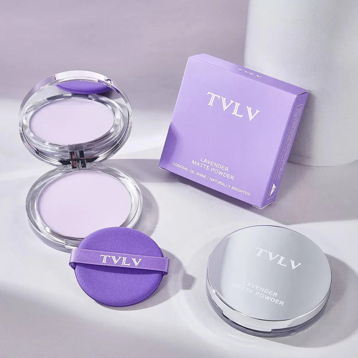1PC Violet Cream To Powder Skin-friendly Skin Natural Face Long Lasting Oil-controlling Contouring Powder Cosmetics