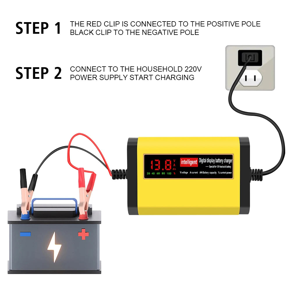 3 Stages Lead Acid AGM GEL Battery-chargers Car Battery Charger Car Accessories