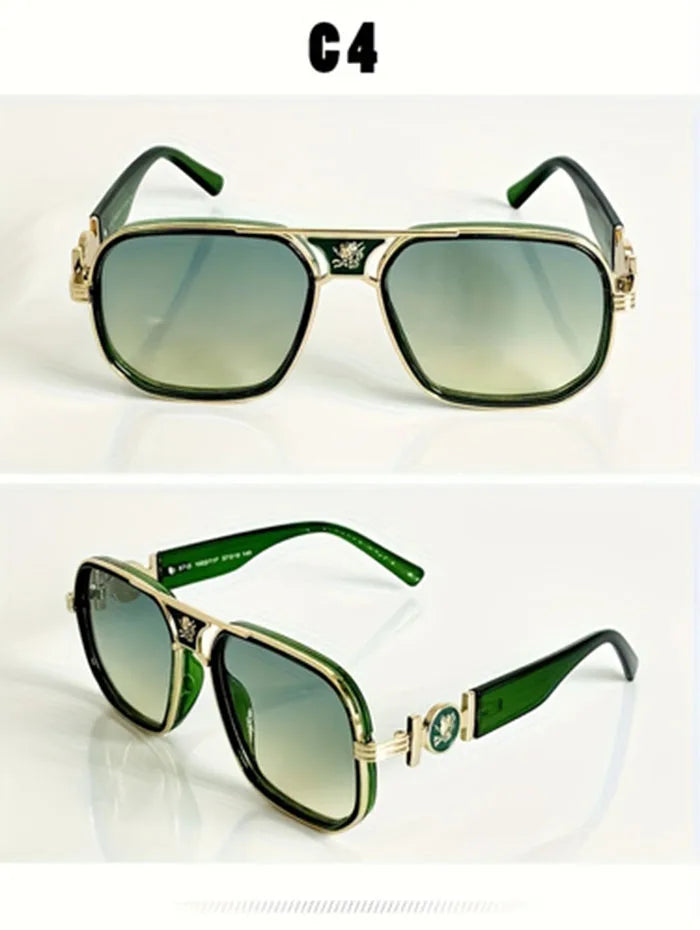 Stylish, Exquisite, Sexy and Elegant Square Glasses, Unique Temple Design, Suitable for Men and Women Outdoor Sports, Parties, Vacation, Travel, Driving, Fishing, Photo Props Provided