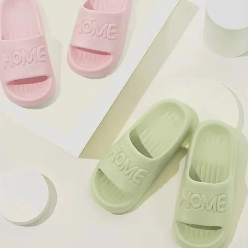 Slippers Woman  Cute Home Bear 2025 Summer Beach Slides Indoor Soft Sole Non Slip Eva Sandals Men Male Flip Flops Shower Shoes