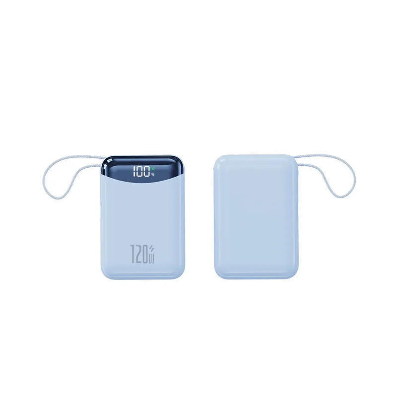 120W Fast Charging Power Bank 20000mAh Large Capacity Portable External Battery Comes with 2 Lines for IPhone Xiaomi Huawei New