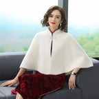 Autumn Winter  Warm Imitation Mink Velvet Shawl Thicken Elegant Short Sweater Shawl Luxury Outerwear Coat  Women Gift