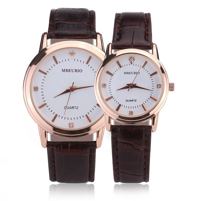 Famous Brand Couple Quartz Watch for Men Women Leather Belt Casual Fashion Wrist Watches Luxury Clock Wholesale