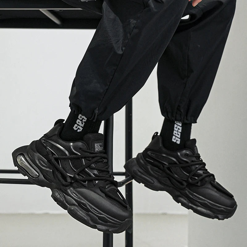 Fashion Shoes For Men White Sneakers Male Platform Walking Shoes Punk Lace Up Outdoor Men’s Outdoor Breathable Sneakers